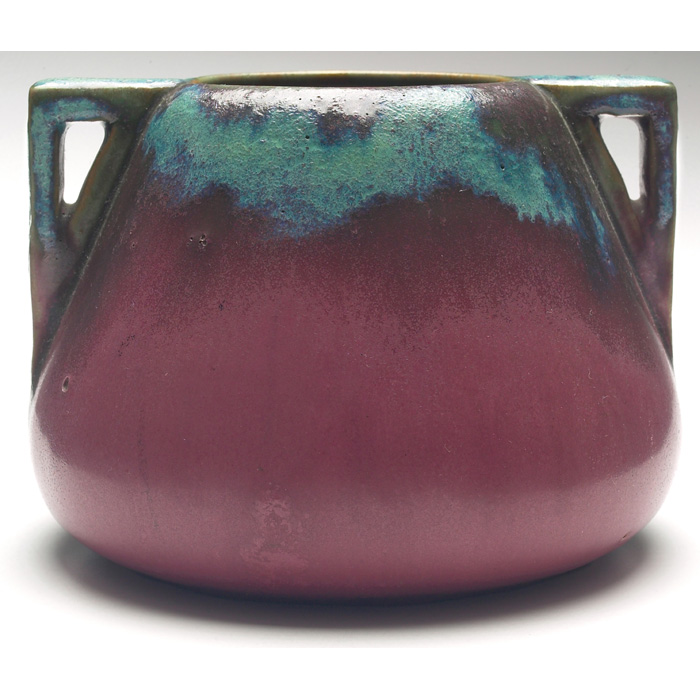 Appraisal: Fulper vase double handled shape covered in a pink blue