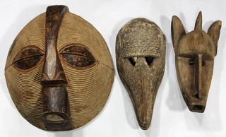 Appraisal: lot of African decorative masks including a Luba-Songye Kifwebe style