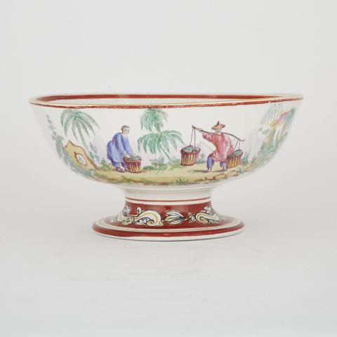 Appraisal: English Chinoiserie Decorated Ironstone Footed Bowl mid- th century tiny