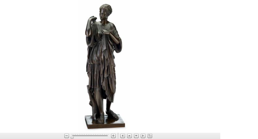 Appraisal: French bronze figure of Diana de Gabies after the Antique