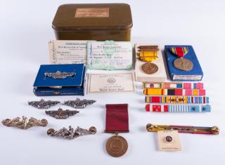 Appraisal: Dan Woodson WWII Naval Decorations Lot of approximately items including