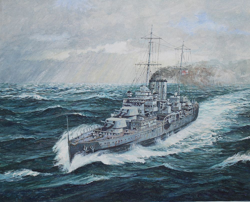 Appraisal: Brian Sanders B HMS Dorsetshire Original Brian Sanders British B