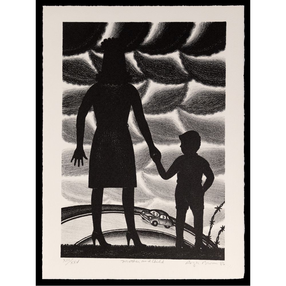 Appraisal: ROGER BROWN AMERICAN - MOTHER AND CHILD LITHOGRAPH pencil signed