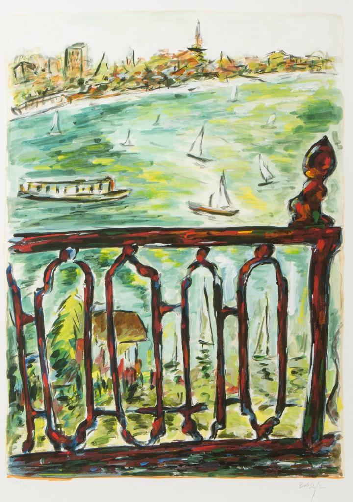 Appraisal: A BOB DYLAN 'VISTA FROM BALCONY' SIGNED PRINT From Dylan's