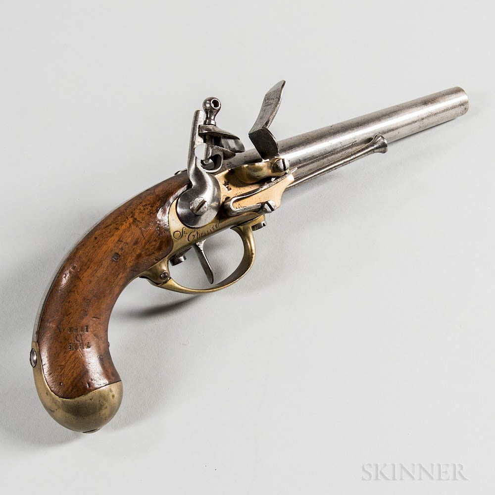 Appraisal: French Model Pistol French Model Pistol c bore walnut stock