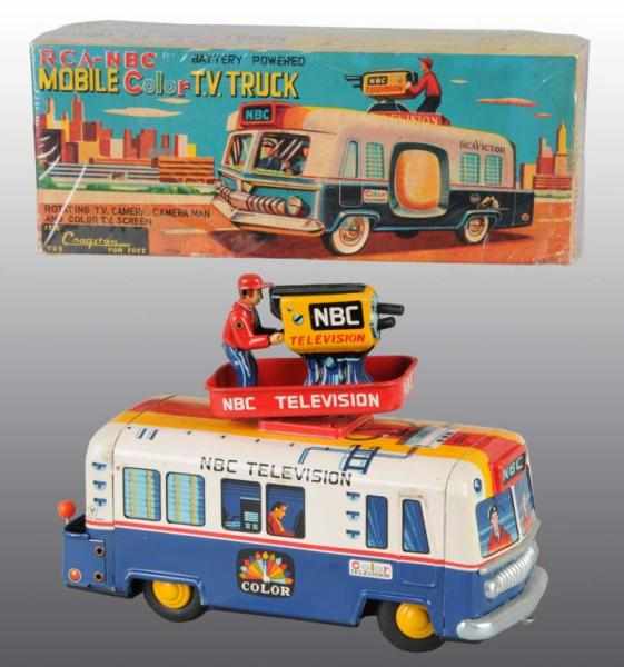 Appraisal: Tin RCA-NBC Mobile Color TV Truck Battery-Op Toy Description Japanese