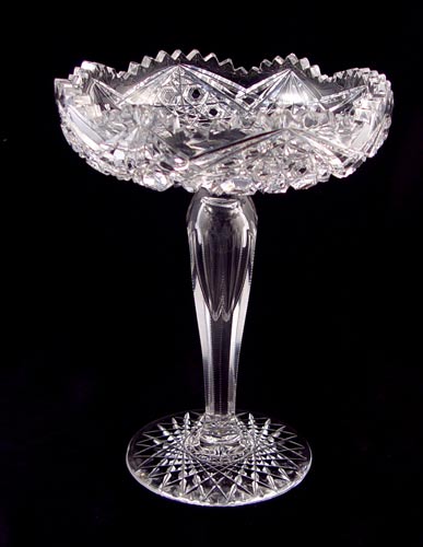 Appraisal: SIGNED J HOARE BRILLIANT PERIOD CUT GLASS COMPOTE '' dia