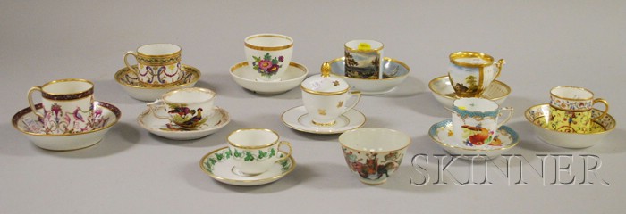 Appraisal: Collection of Assorted Decorated Porcelain Cups and Saucers twenty-two not