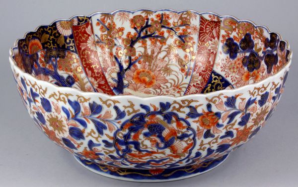 Appraisal: th Century Imari bowl having ribbed sides h x diam