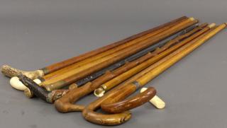 Appraisal: Cane collectio Assorted cane collection including some with stag handles