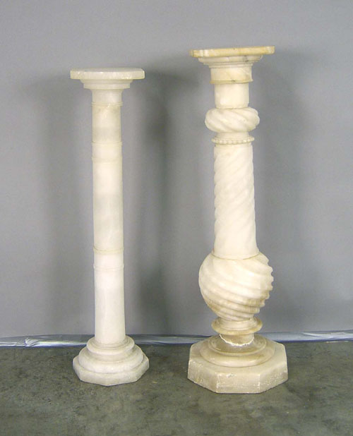 Appraisal: Two alabaster pedestals h and h