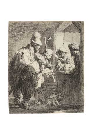 Appraisal: REMBRANDT VAN RIJN The Strolling Musicians Etching circa x mm