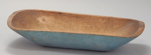 Appraisal: PAINTED WOODEN TRENCHER American th CenturyIn robin's egg blue paint