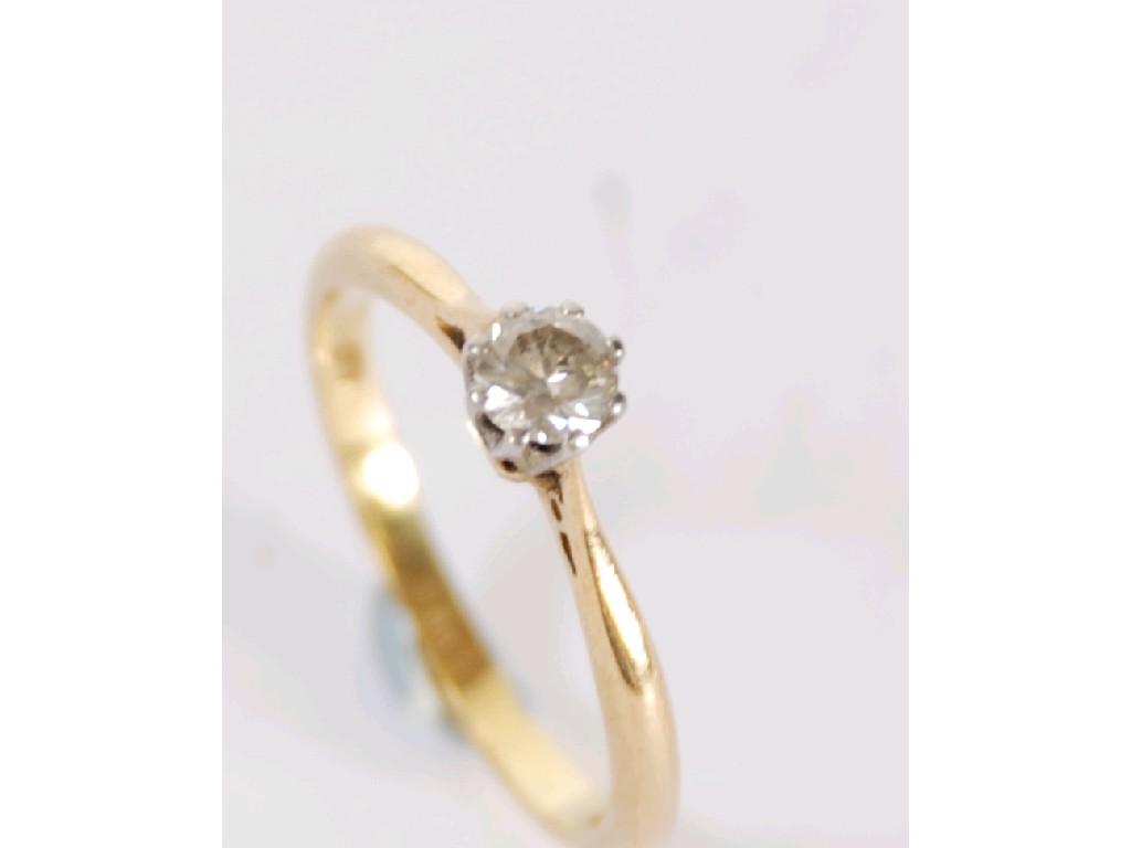 Appraisal: ct GOLD AND PLATINUM SOLITAIRE DIAMOND RING the stone approx