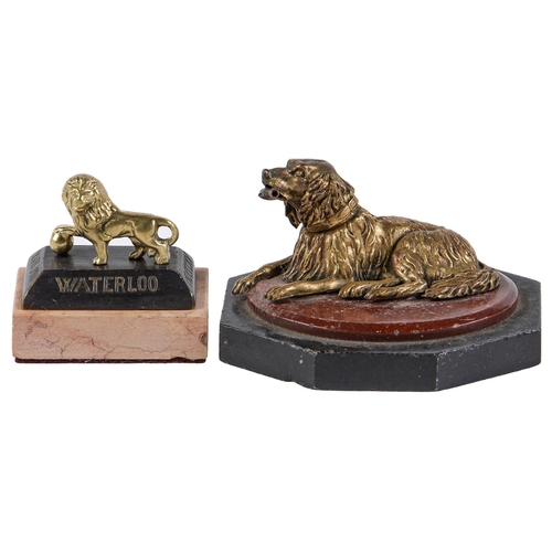 Appraisal: A gilt brass inkwell in the form of a dog