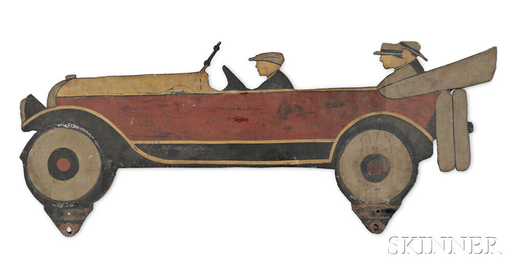 Appraisal: Polychrome Sheet Iron Touring Car possibly Worcester Massachusetts early th