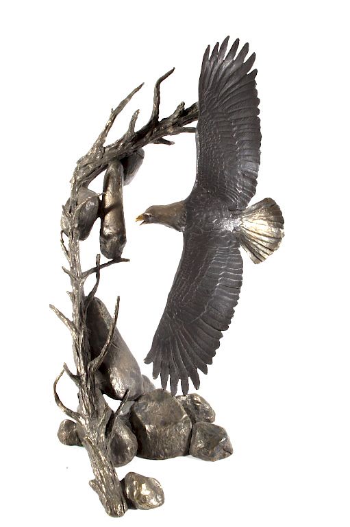 Appraisal: American Bald Eagle Bronze by Mark Hopkins LARGE This is