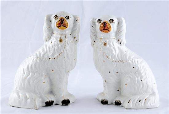 Appraisal: Pair Staffordshire spaniels late th century matched set of seated