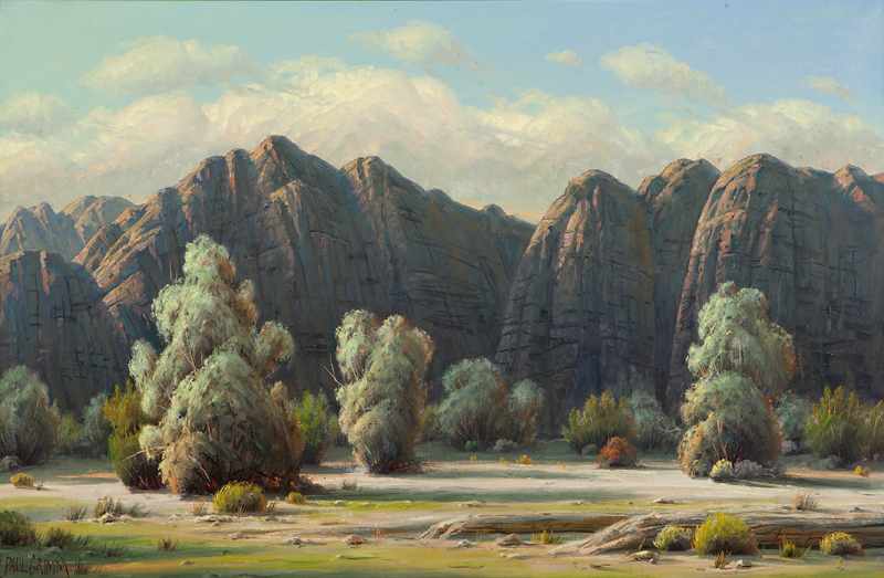 Appraisal: 'Smoke Trees in Box Canyon'' oil on canvas '' H