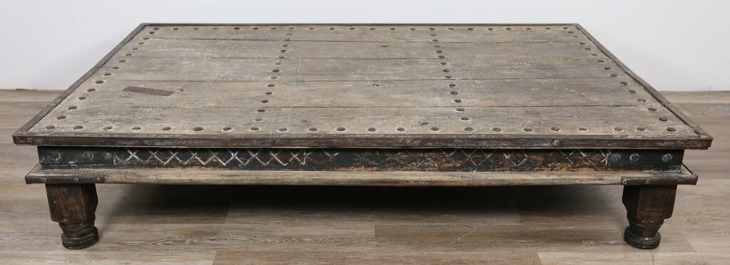 Appraisal: Indian low table bed Late th Century Cast iron planks