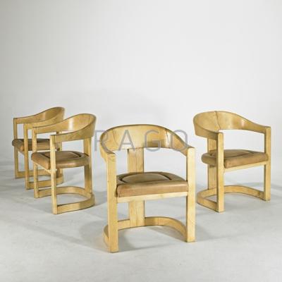 Appraisal: KARL SPRINGER KARL SPRINGER LTD Set of four Onassis chairs