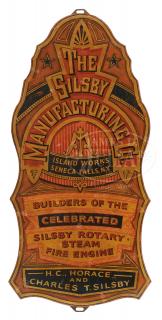 Appraisal: PAINTED TRADE SIGN FOR THE SILSBY MANUFACTURING CO PAINTED TRADE