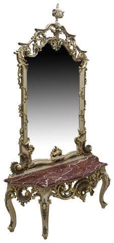 Appraisal: Louis XV style parcel gilt and painted console table and