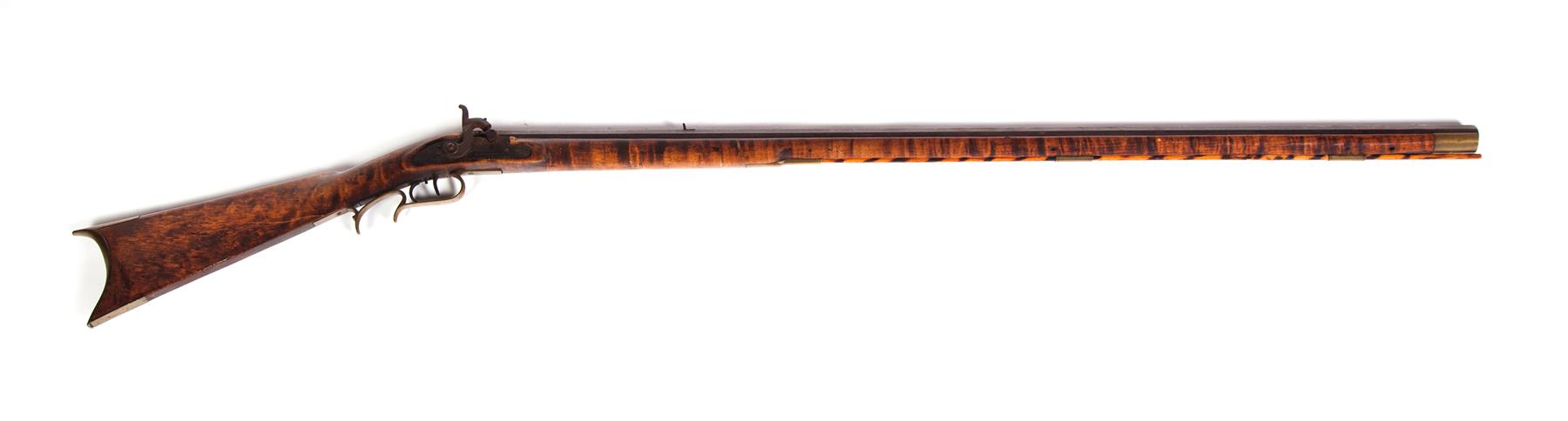 Appraisal: AMERICAN PERCUSSION RIFLE First half- th century Figured maple full