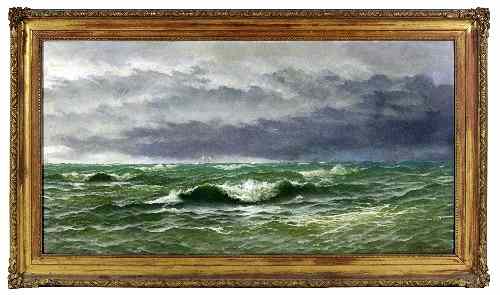 Appraisal: David James Seascape oil on canvas cm x cm x