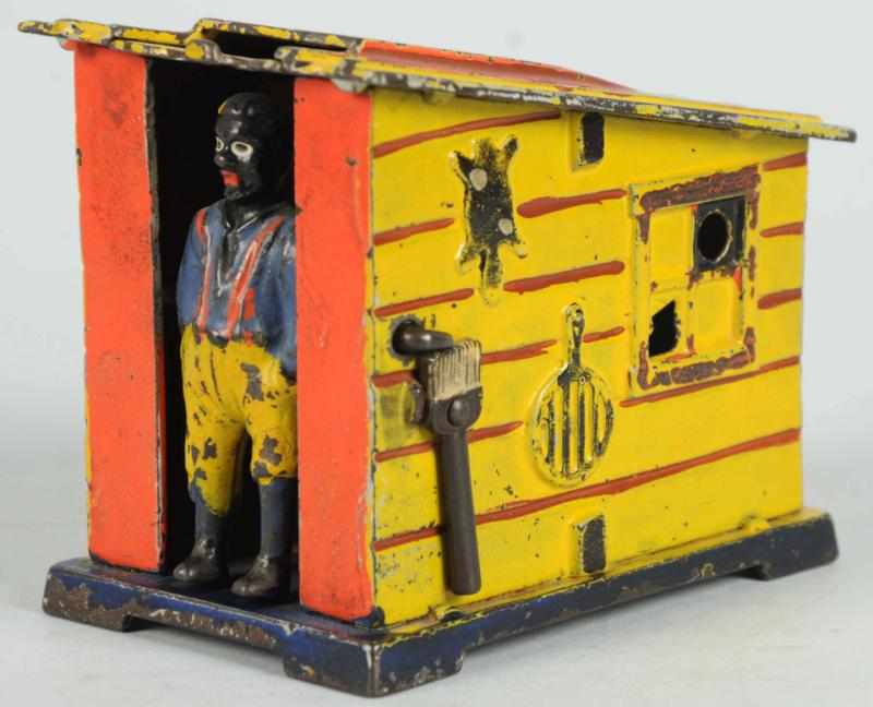 Appraisal: Cast Iron Cabin Mechanical Bank Manufactured by J E Stevens