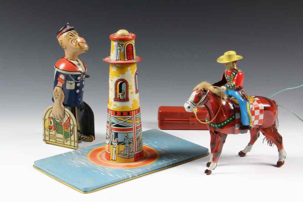 Appraisal: EARLY TIN LITHO TOYS - Including J Chein Windup Popeye