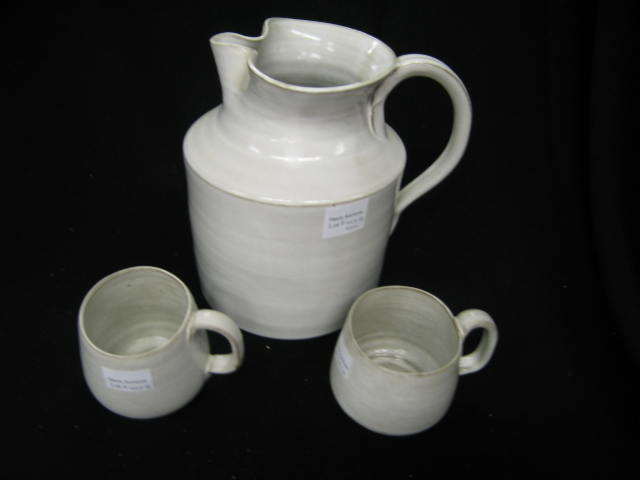 Appraisal: Cole Art Pottery Pitcher Cups white glaze