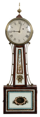 Appraisal: American Federal Banjo Clock Massachusetts early th century mahogany case