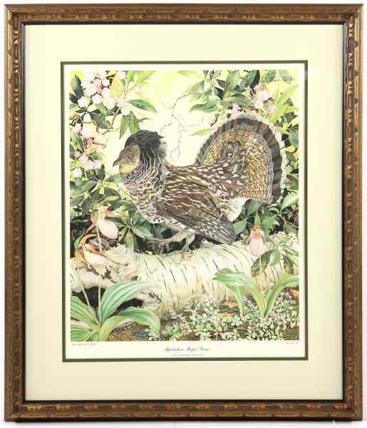 Appraisal: Signed Print by Sallie Middletontitled ''Appalachian Rough Grouse'' from her