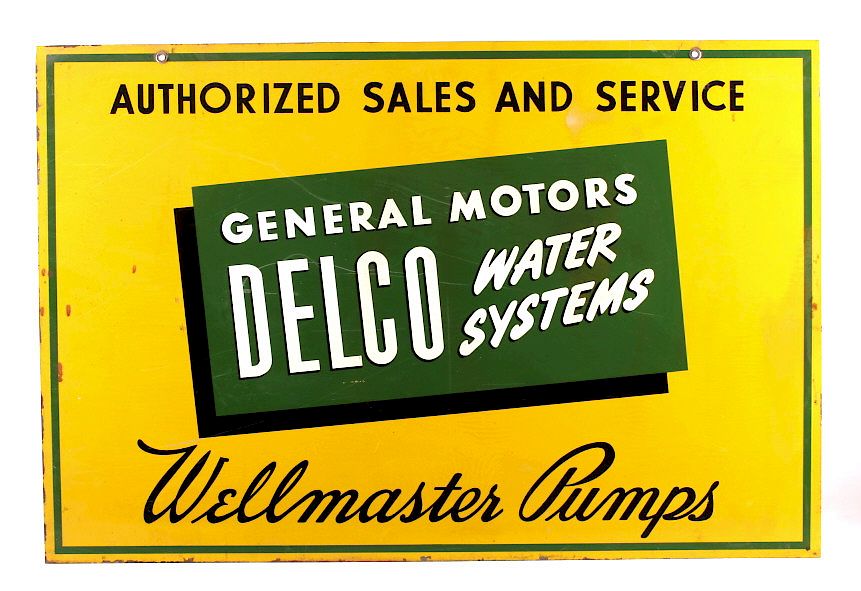 Appraisal: Original General Motors Delco Advertising Sign This is an original