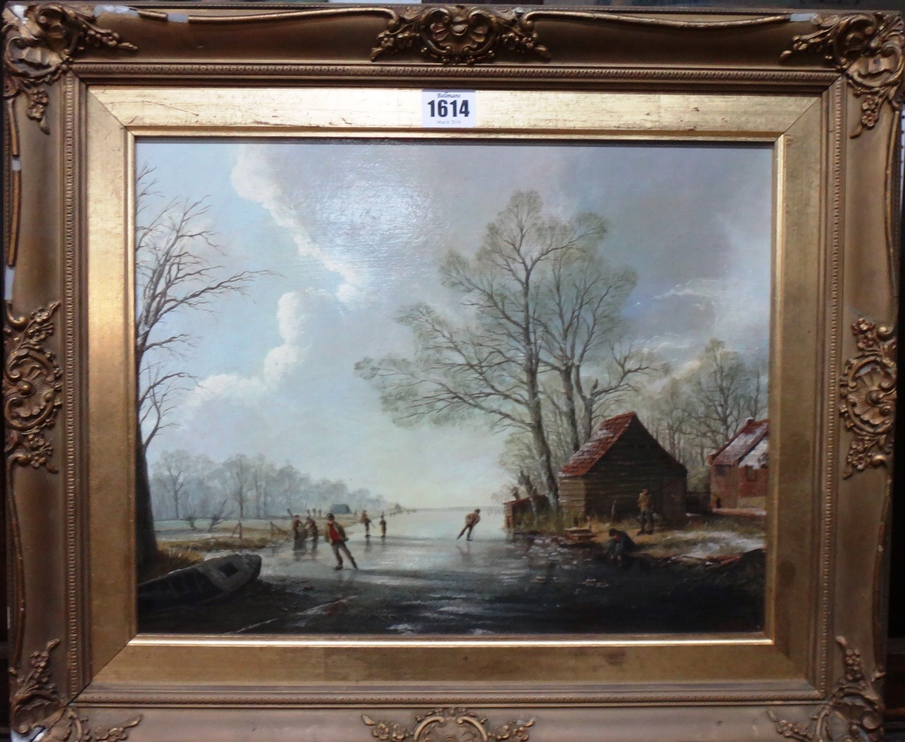 Appraisal: G Williams th century A Dutch winter landscape oil on