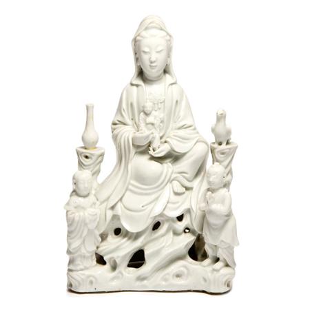 Appraisal: Chinese Blanc de Chine Guanyin and Child Estimate -