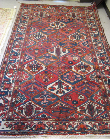 Appraisal: PERSIAN BAKHTIARI PANEL CARPET Bakhtiari tribal southwestern Iran hand knotted