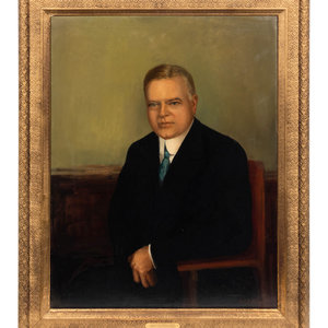 Appraisal: Baroness Violet Beatrice Wenner American - Portrait of Herbert Hoover