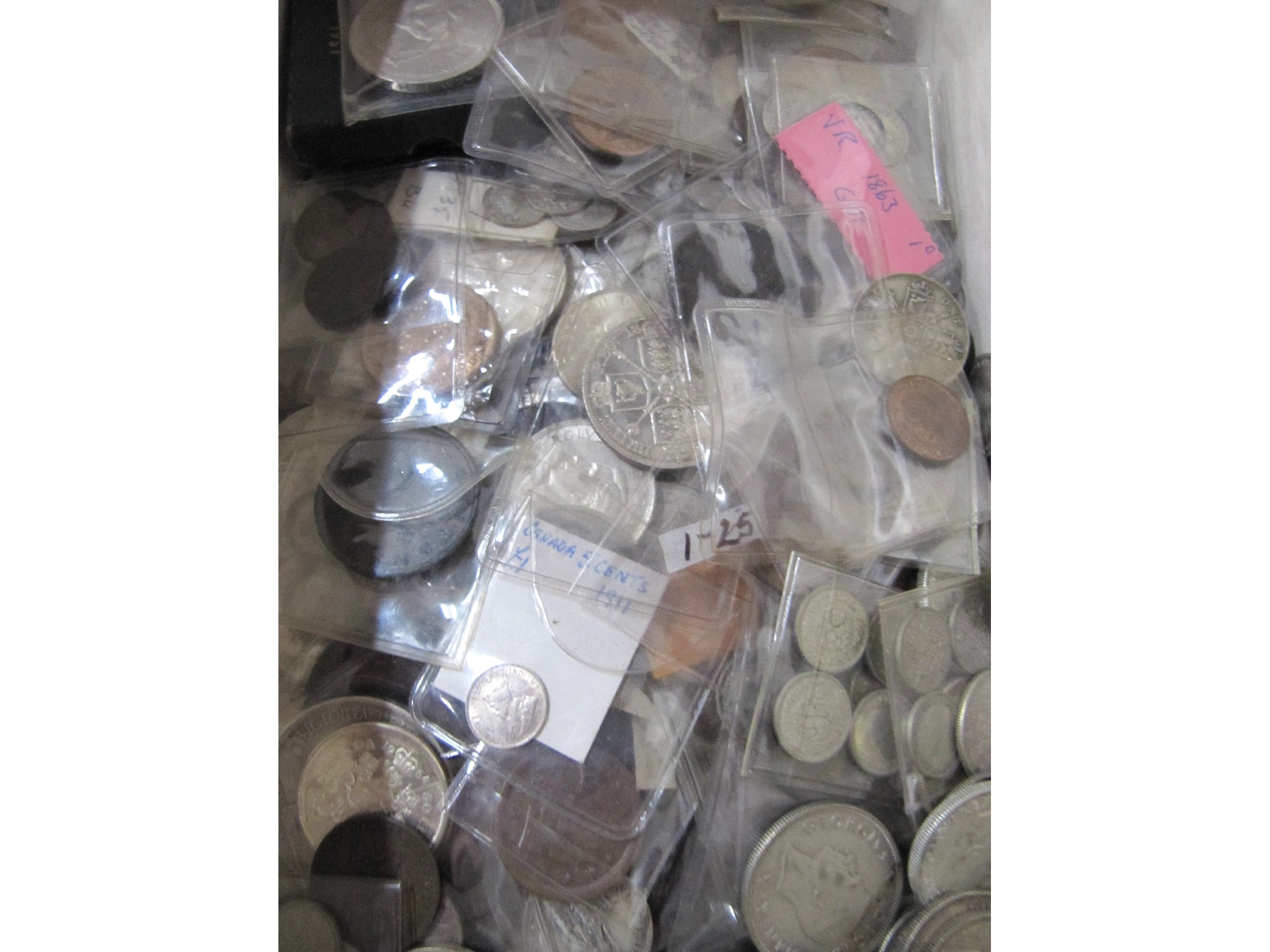 Appraisal: A box of assorted silver coinage - GB Canada etc