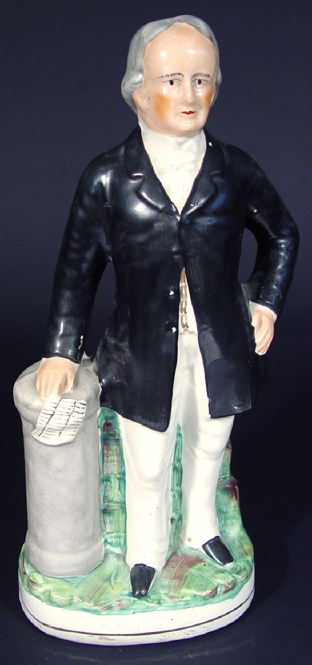 Appraisal: Large Victorian Staffordshire portrait figure of Gladstone with hand painted