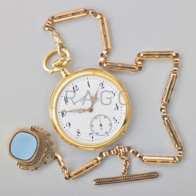 Appraisal: PATEK PHILIPPE K GOLD POCKET WATCH Open-faced double hinged back