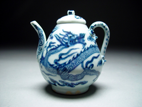 Appraisal: YUAN BLUE AND WHITE TEAPOT Beautifully decorated and extremely charming