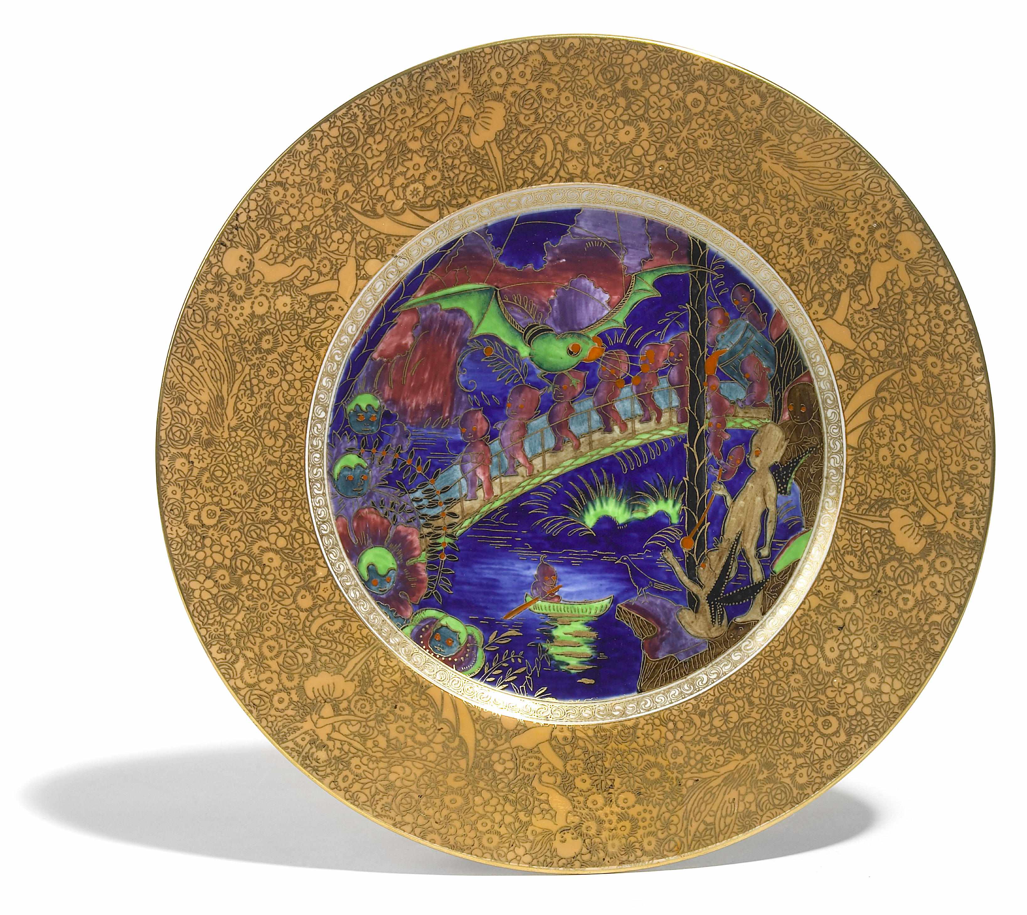 Appraisal: A Wedgwood porcelain Fairyland Lustre Imps on a Bridge plate