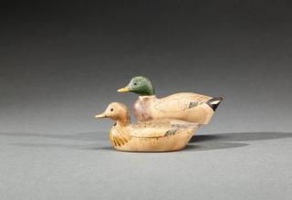 Appraisal: Miniature Mallard Pair George Boyd - Seabrook NH c in