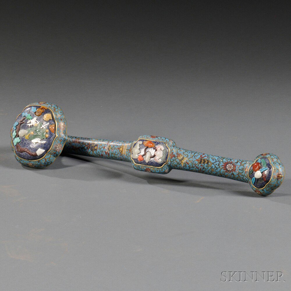 Appraisal: Cloisonne Ruyi Scepter China th century or later decorated with