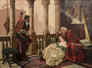 Appraisal: Othello Shakespearian Scene O C Large th century oil on