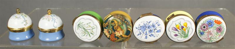 Appraisal: enameled floral design boxes by Crummles England largest Estimate -