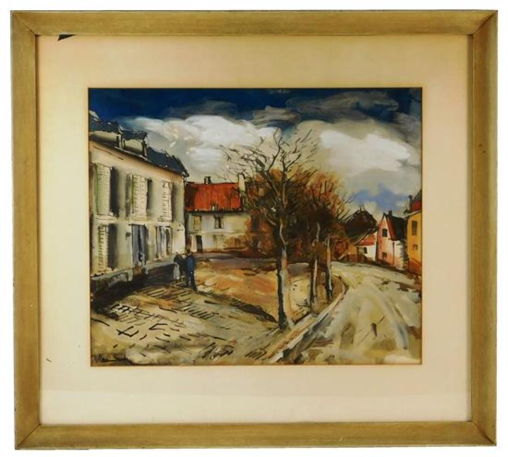 Appraisal: Maurice de Vlaminck French - framed print Village Street depicts