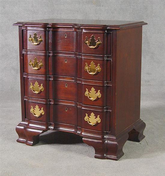 Appraisal: Council Craftsman Miniature Mahogany Chest th Century Block front Ogee